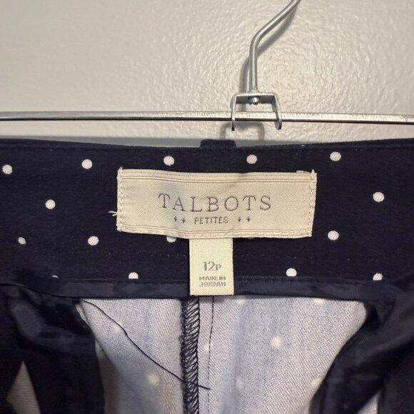 Talbots Navy Blue Polka Dot Womens Dress Pants Size 12P - Picture 6 of 7